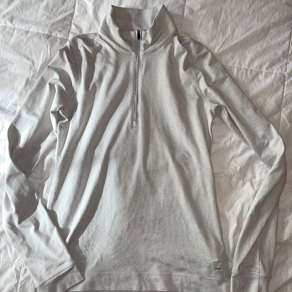 Vuori Light Gray Quarter-Zip Sweatshirt - Picture 1 of 3
